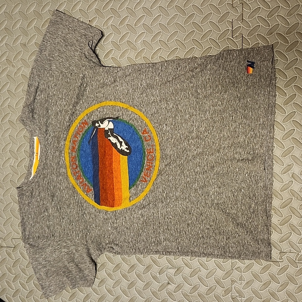 Grey Aviator Nation Signature Tee, Kids 14